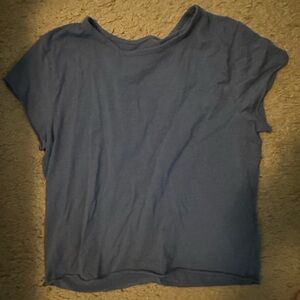 By Anthropologie medium blue cropped tee